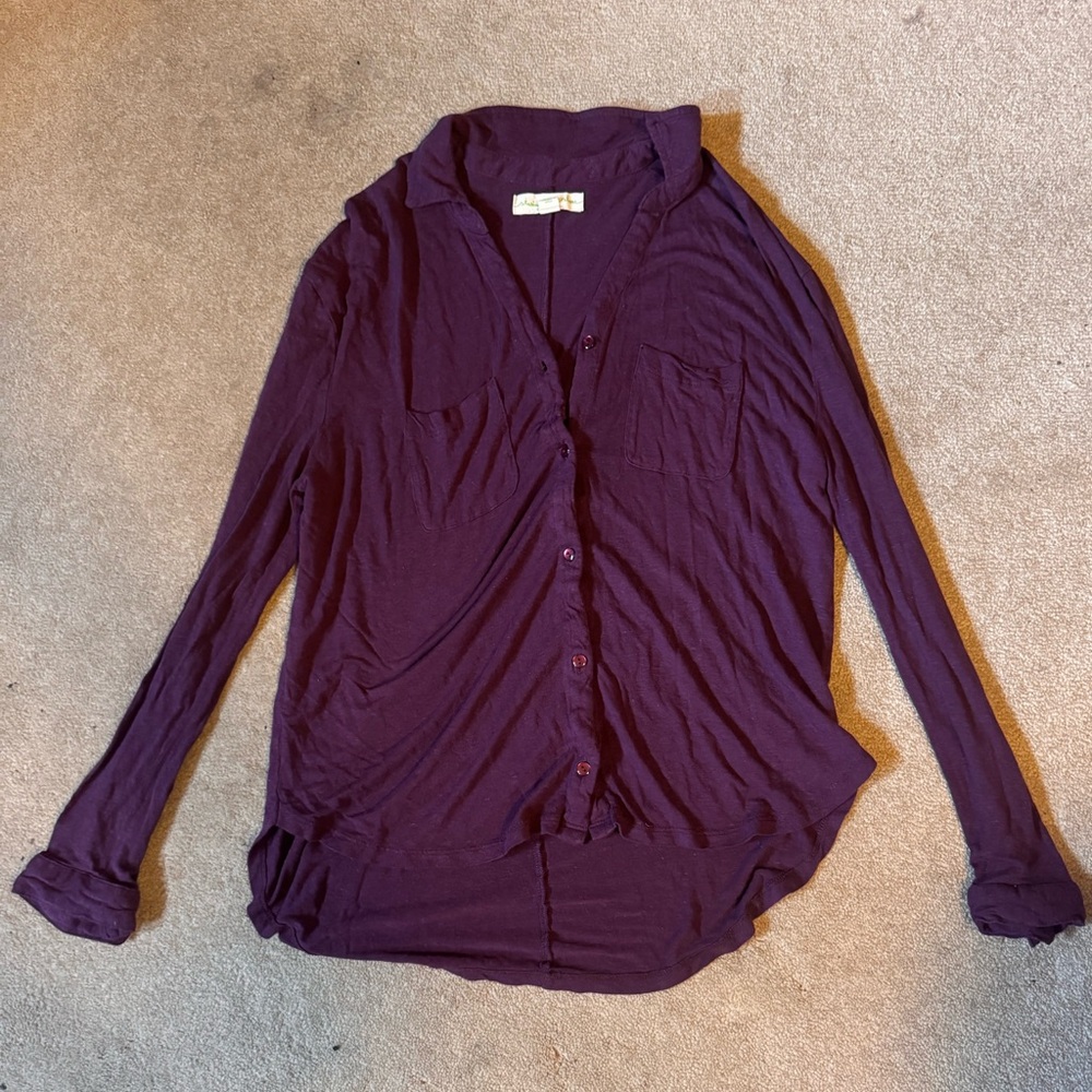 Urban Outfitters Deep Purple Button-Down Shirt